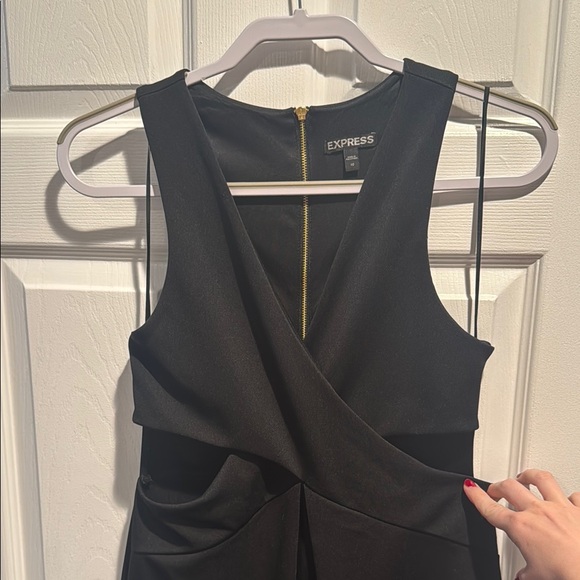 Express Black Mini Sheath Dress Sleeveless V-neck Cocktail - Picture 4 of 4